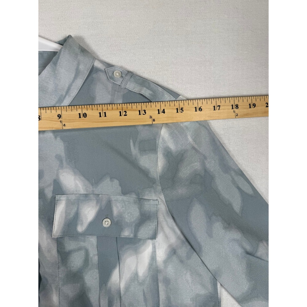 Banana Republic Dillon Shirt Womens Small Blue White Tie Dye Button Down - Picture 7 of 10